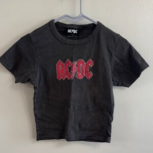 AC/DC Black Kids Tee with Red Logo